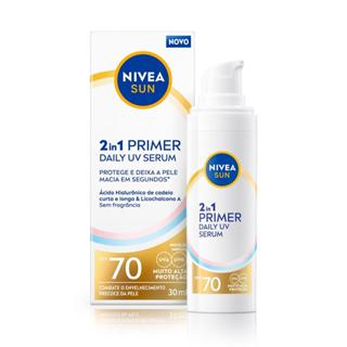 Sérum NIVEA SUN 2 em 1 Primer Daily UV FPS 70 30ml em Oferta na Shopee