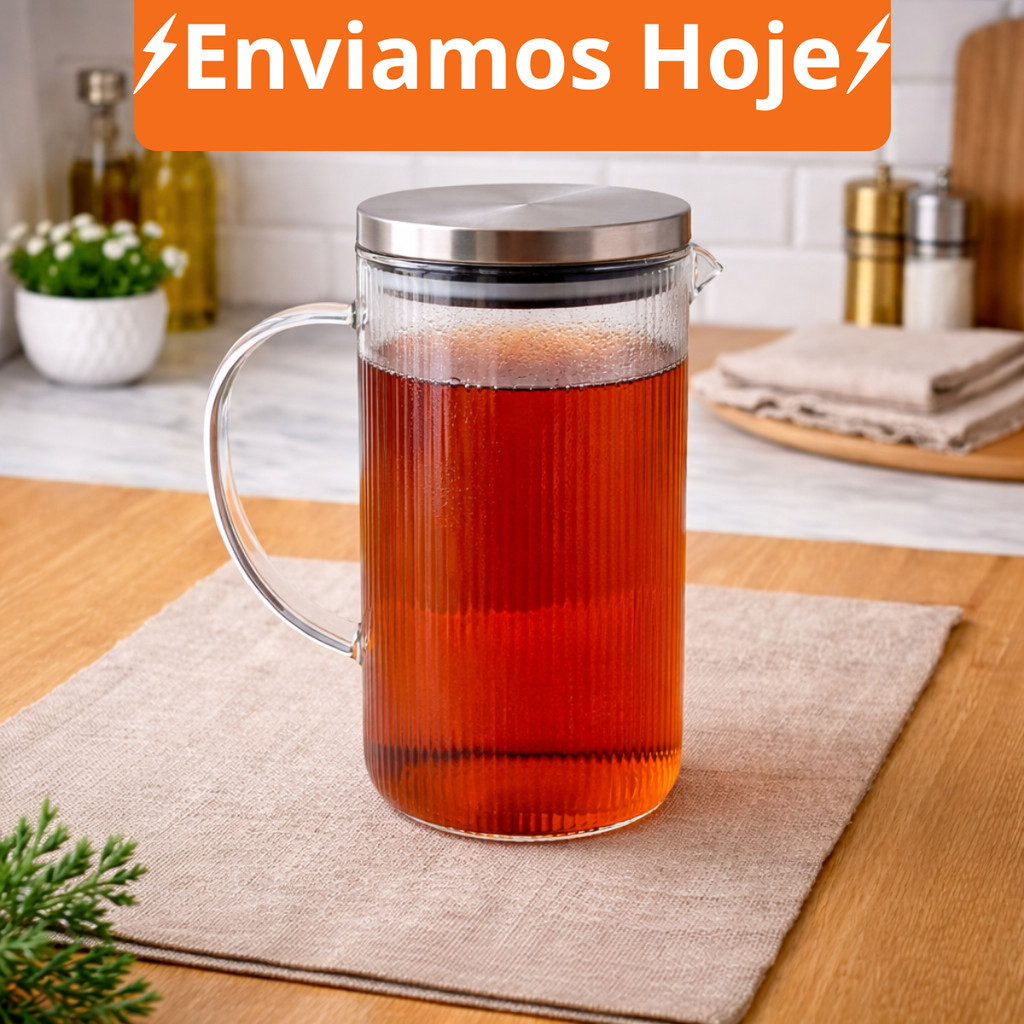 Jarra classic de Vidro Borossilicato com Tampa 1,4L 1,1L | Unitário ou 3 Unidades