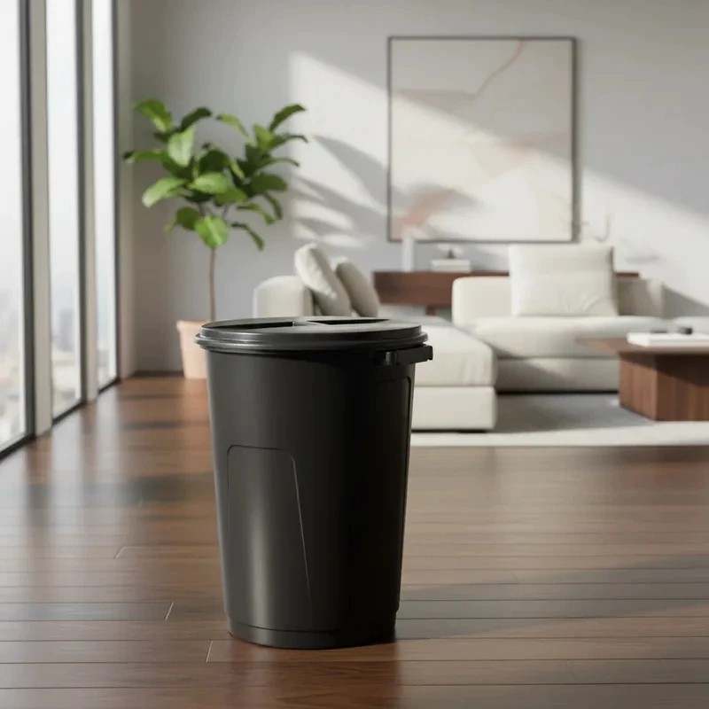 Lixeira Cesto Preto Grande 35L 60L Multiuso Robusta Alta Qualidade Com Tampa Resistente Prática Achadinhos