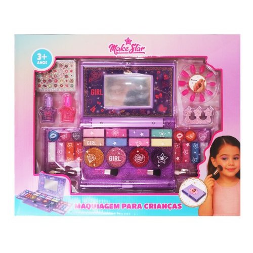 Kit Estojo Maquiagem Completo Compacto Espelho Portátil Organizador Cosméticos Beleza