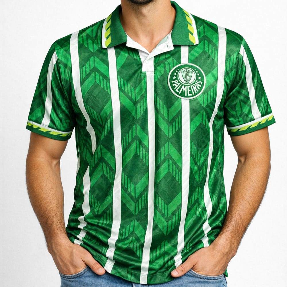 Camiseta Palmeiras Betel Retrô 1996 Verde/Branco