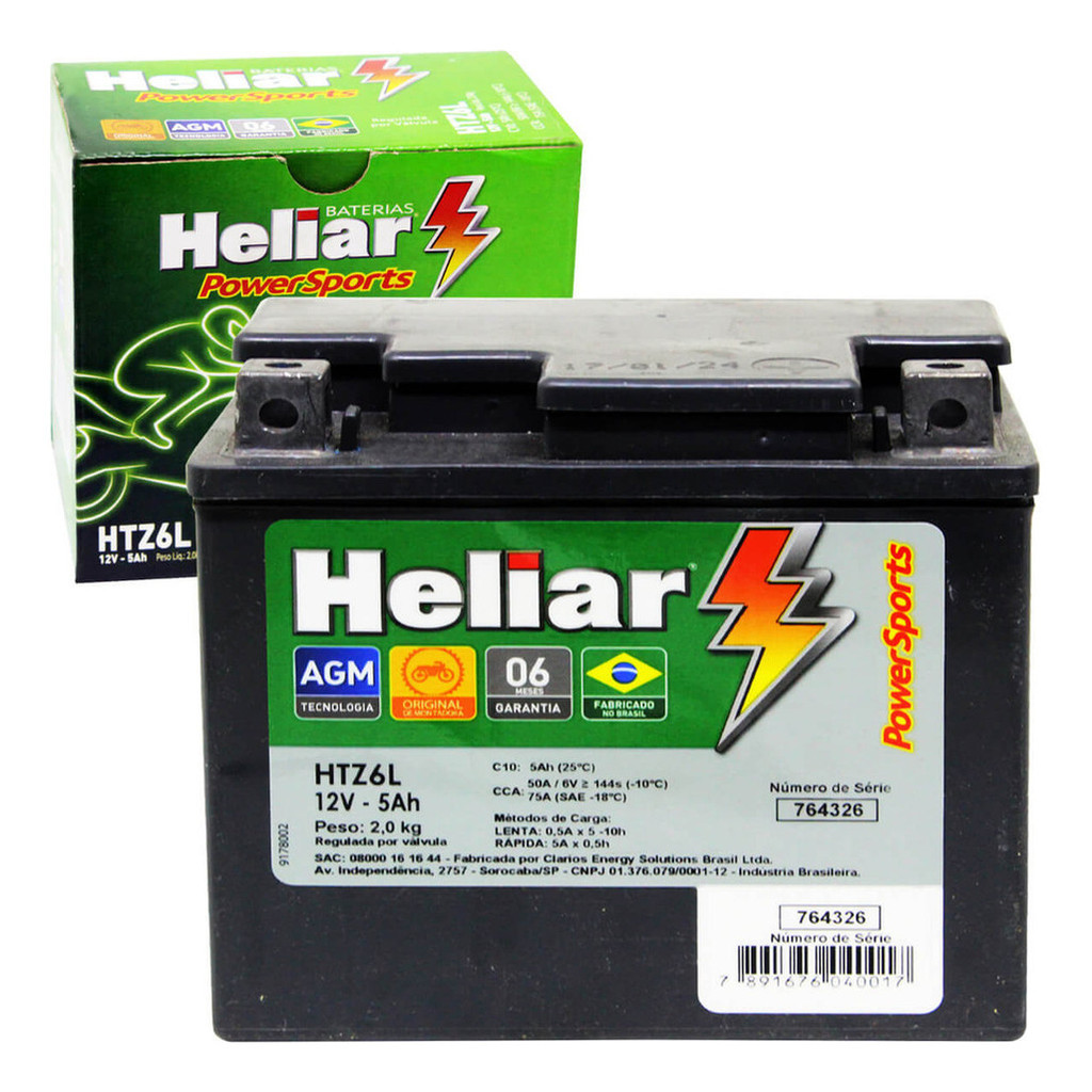 Bateria Dafra Super 100/ Dafra Zig 50 Heliar (htz6l- Ytz6v) em Oferta na Shopee