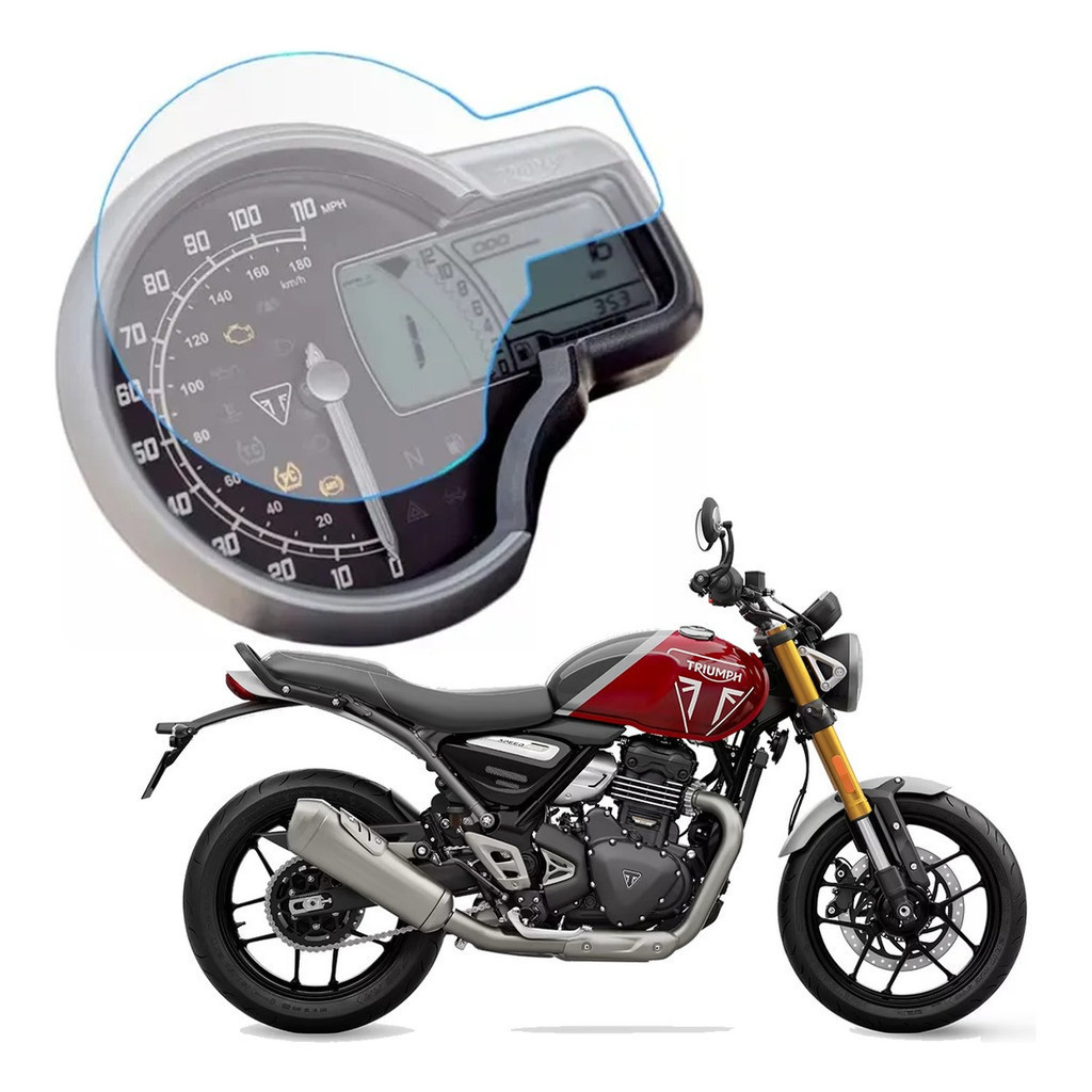 Pelicula de Proteção Para Painel de Moto Para Triumph Speed 400 2024 Até 2024 +  1 Kit de Instalação