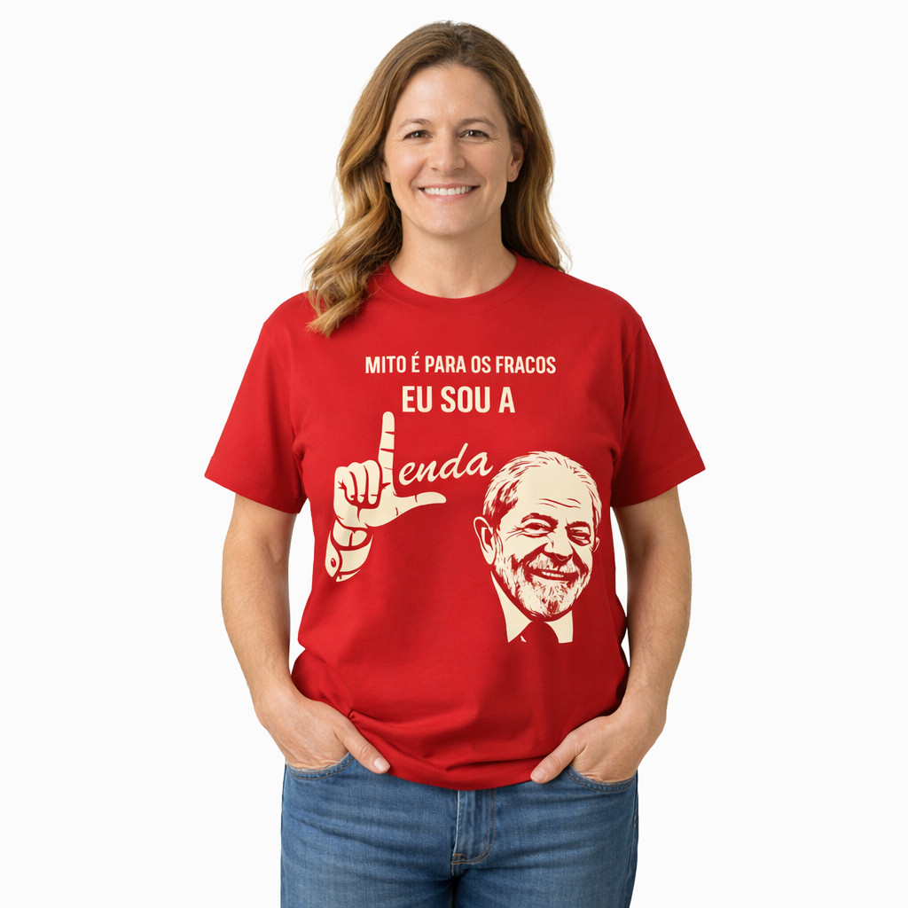 Camiseta Lula EU SOU A LENDA Blusa Camisa Lula Vermelha Masculina e Feminina