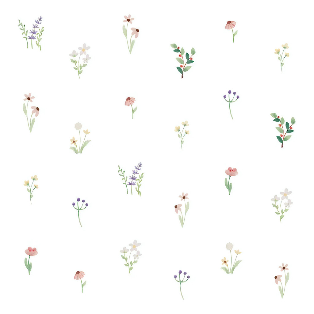 Papel De Parede Adesivo Lavável Flores Floral Delicada