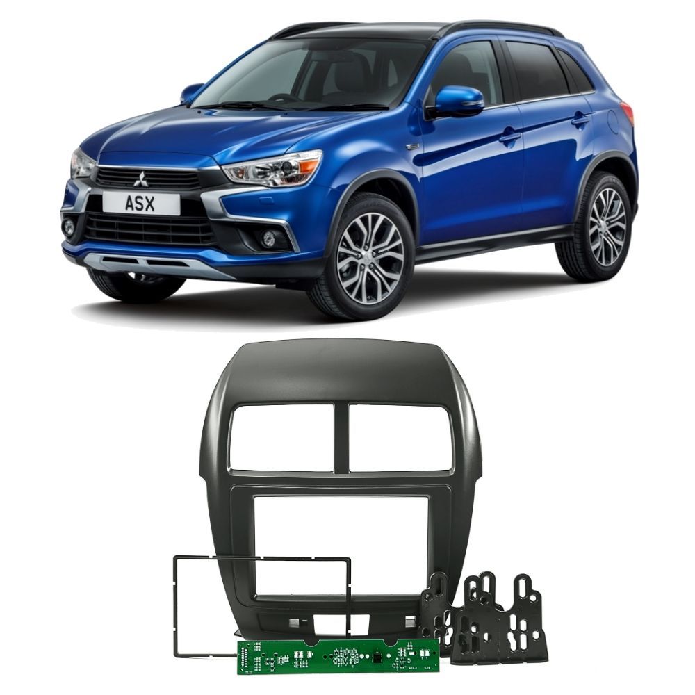 Moldura 2 Din Prata Mitsubishi Asx 2010 Em Diante JP/CH EPX-046 - Expex