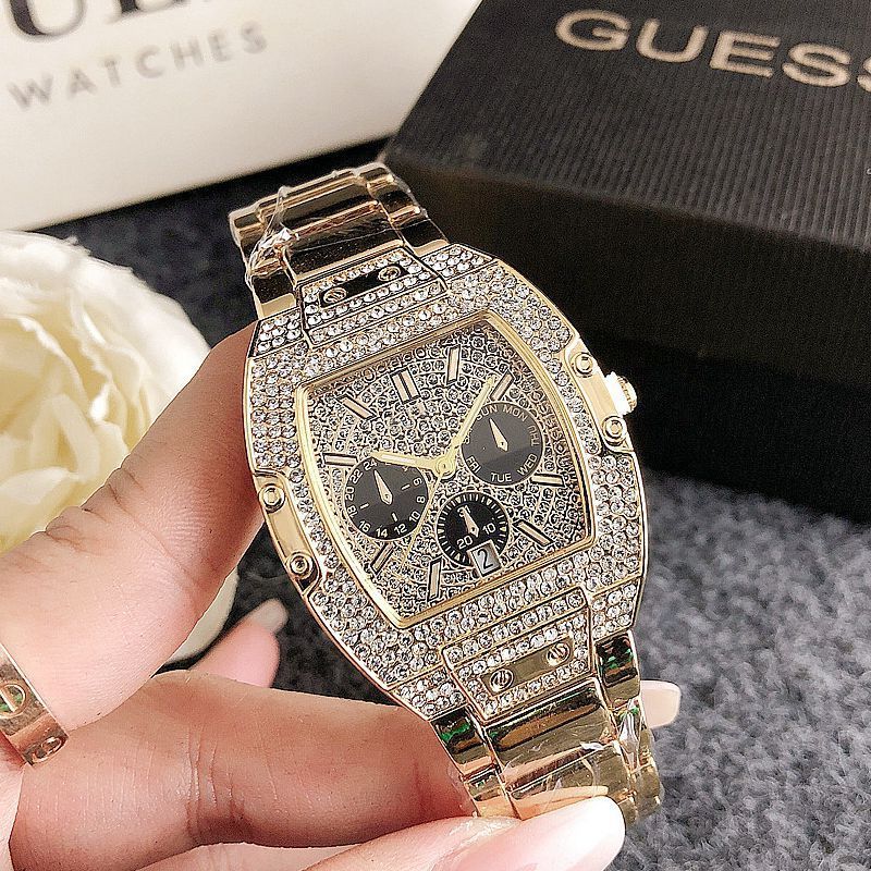 Relógio de pulso de luxo, relógio feminino com mostrador grande, relógio com design de céu estrelado, relógio retrô euro