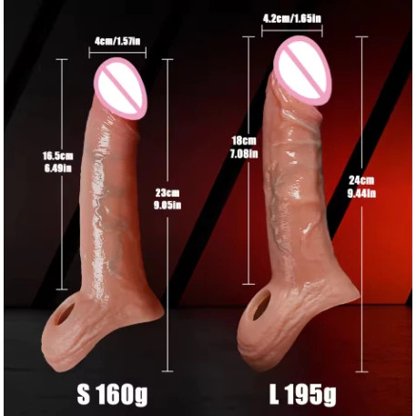 Capa Peniana Retardante com Textura Grossa 24cm – Acessório Masculino para Atraso – Produto Adulto