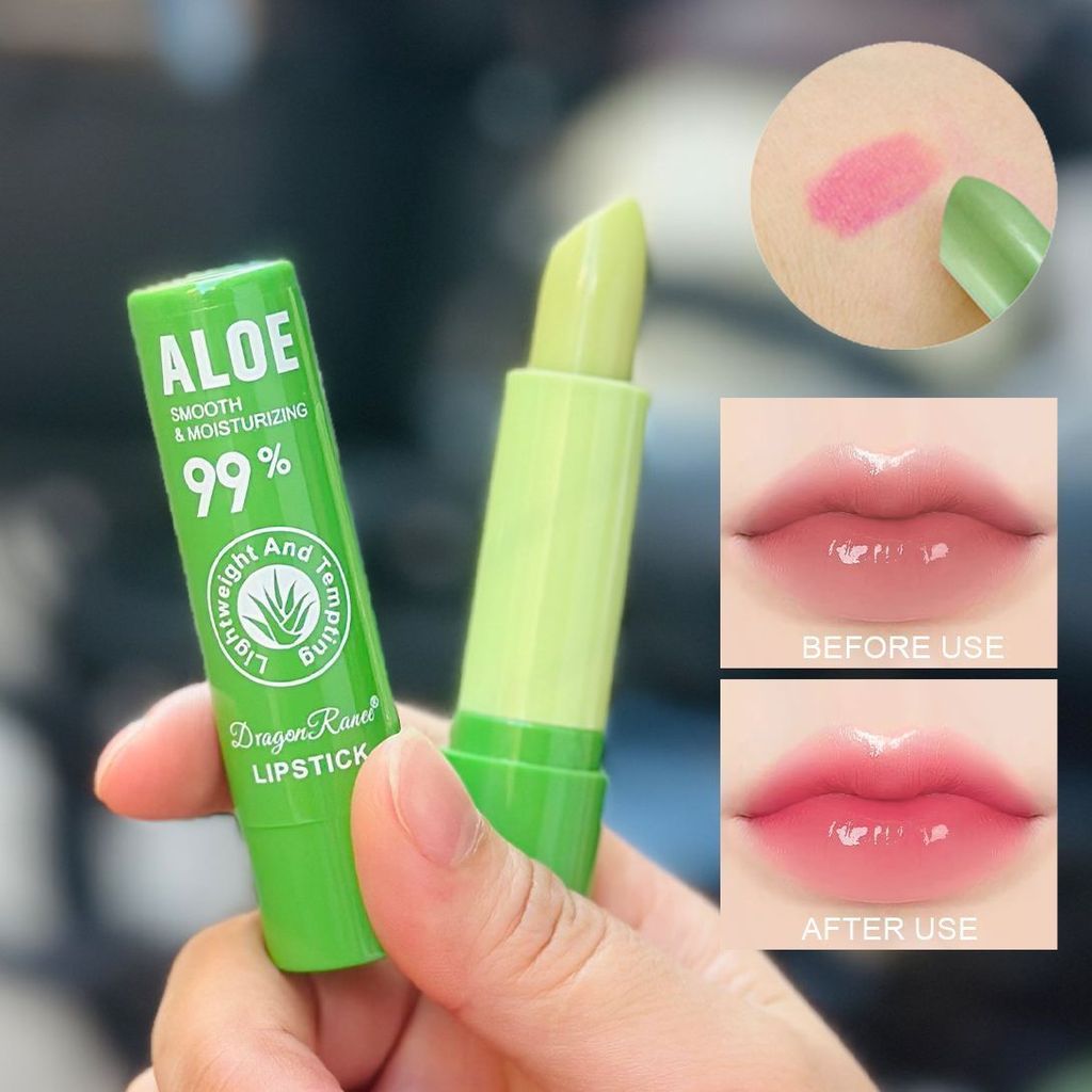 Aloe Vera batom que muda de cor batom hidratante labial hidratante rosa reparação batom hidratante simples batom estudan