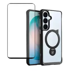 Kit Capa Case Capinha Raptor e Pelicula Dual Glass Preta para Samsung Galaxy S26 Plus - Gshield