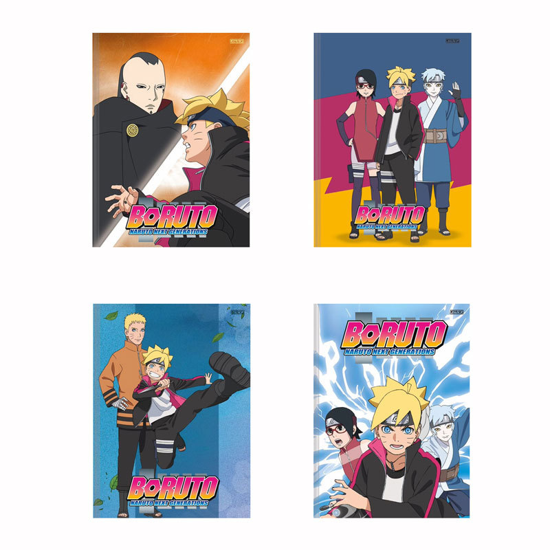Caderno brochurão capa dura universitário 1x1 80 folhas Boruto São Domingos
