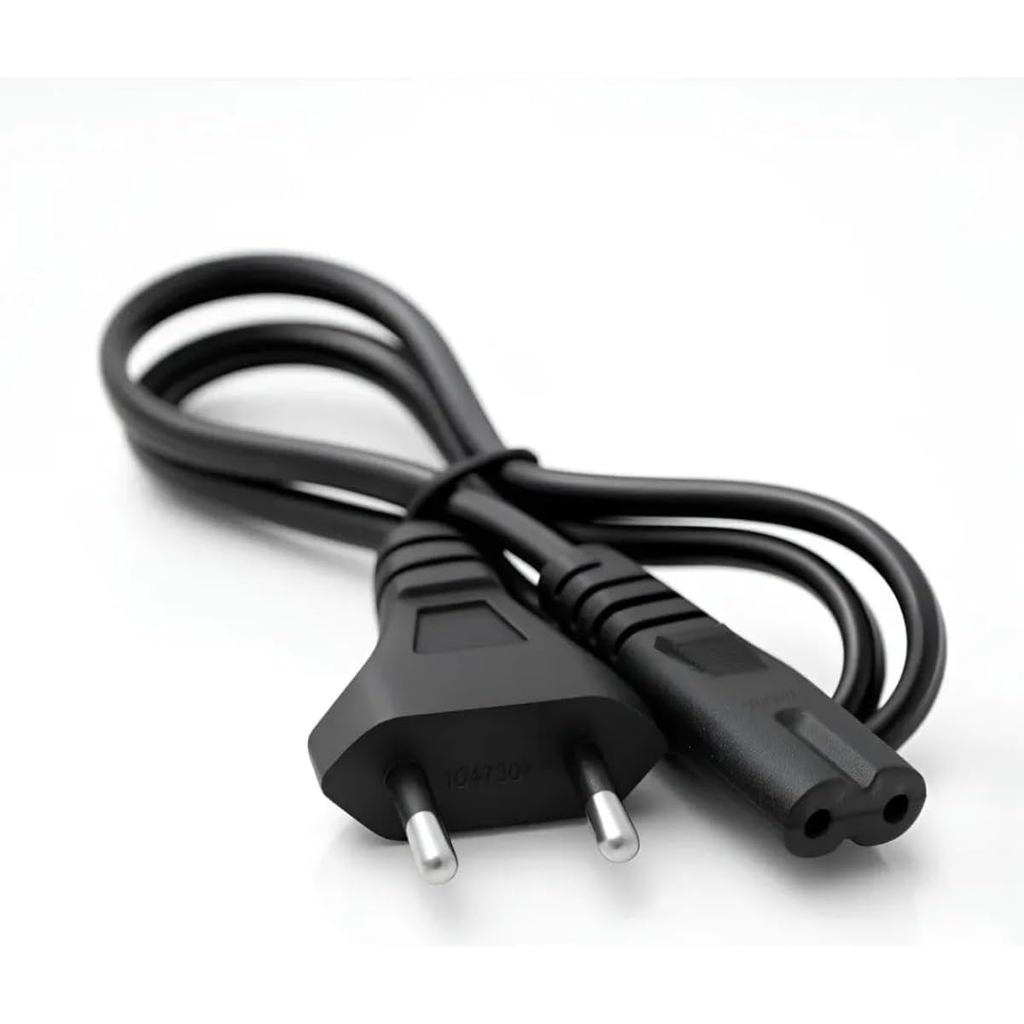 Cabo de alimentação de 2 pinos e dupla polaridade, 1,5 metros, compatível com dupla voltagem, adequado para monitores de