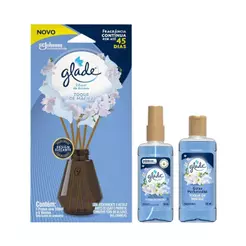 Kit Glade Gotas Perfumadas Toque de Maciez Odorizador 120ml + Spray Perfumado 120ml + Difusor 100ml