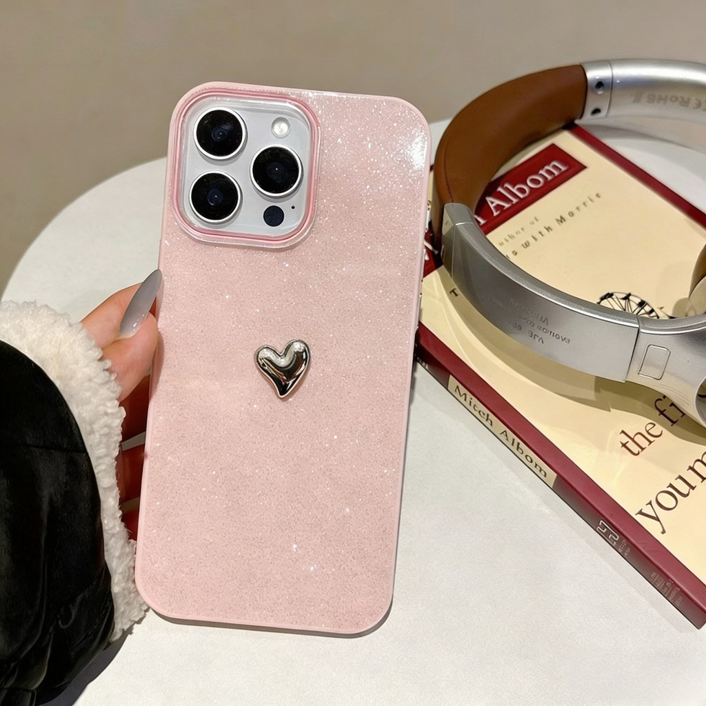 Capa De Doces Para Samsung A17 A07 A26 A06 A16 A54 A05 A15 A14 A13 A12 A32 A34 A52 A55 A54 Prata Coração UYI