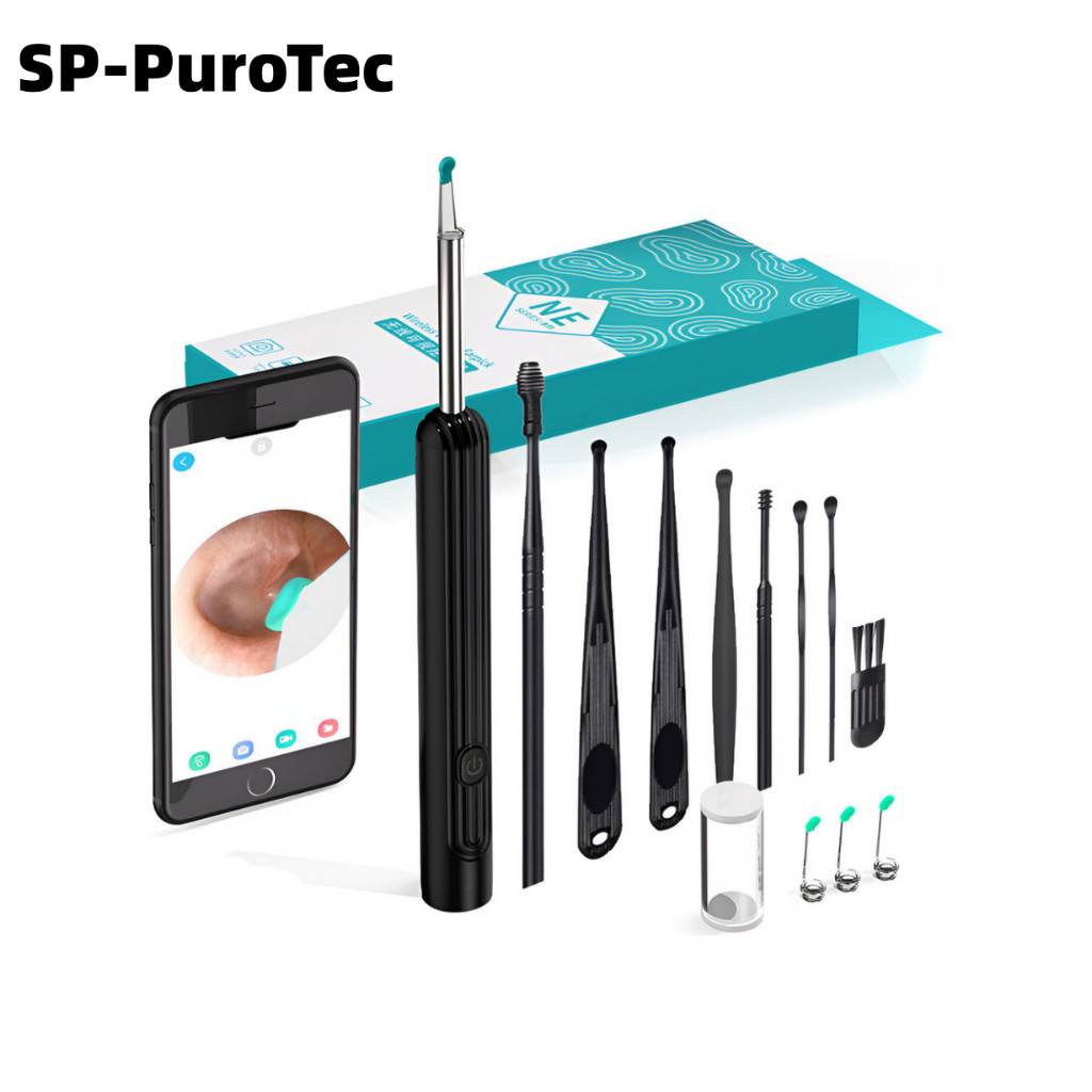 Kit 8 Removedor  Cera De Ouvido Led Otoscópio De Lente Wifi
