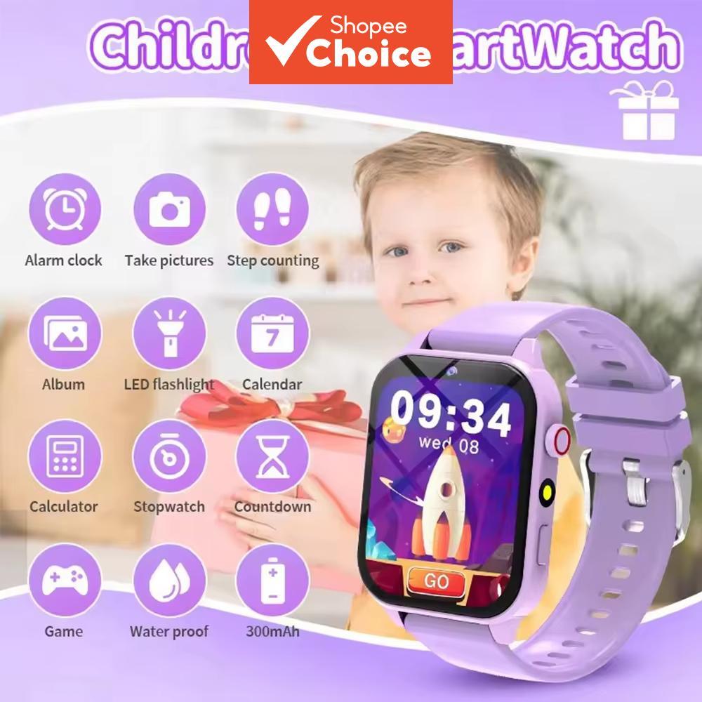 Relógio Inteligente Infantil de Baixo Consumo 300mAh HD Câmera, Lanterna, Pedômetro, Calculadora, 18 Jogos Relógio