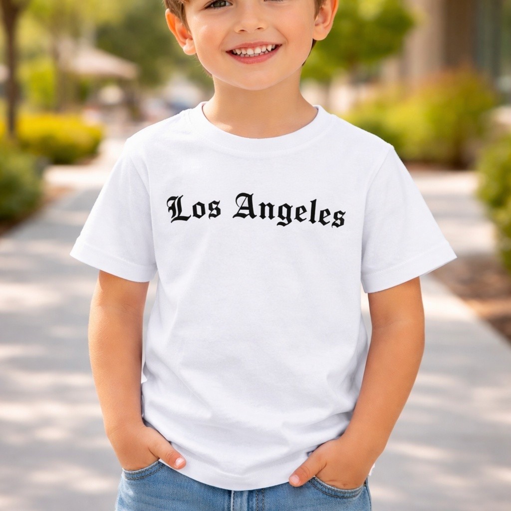 Blusa Infantil unissex camiseta Los Angeles 100% Algodão juvenil casual presente aniversario lançamento youtuber promo