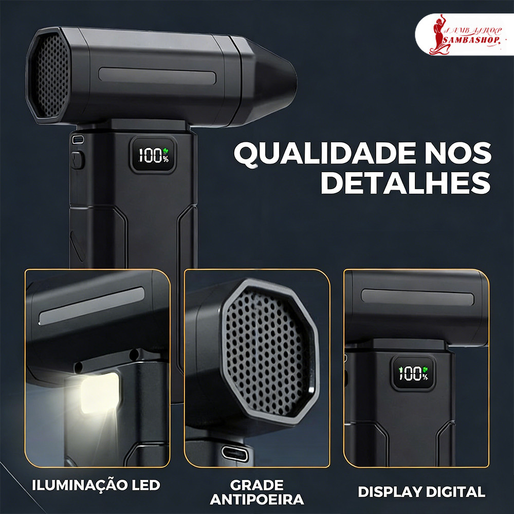 Soprador Turbo Sem Fio 100000 RPM Mini Jato Elétrico Portátil para Limpeza de PC, Teclado e Equipamentos Eletrônicos