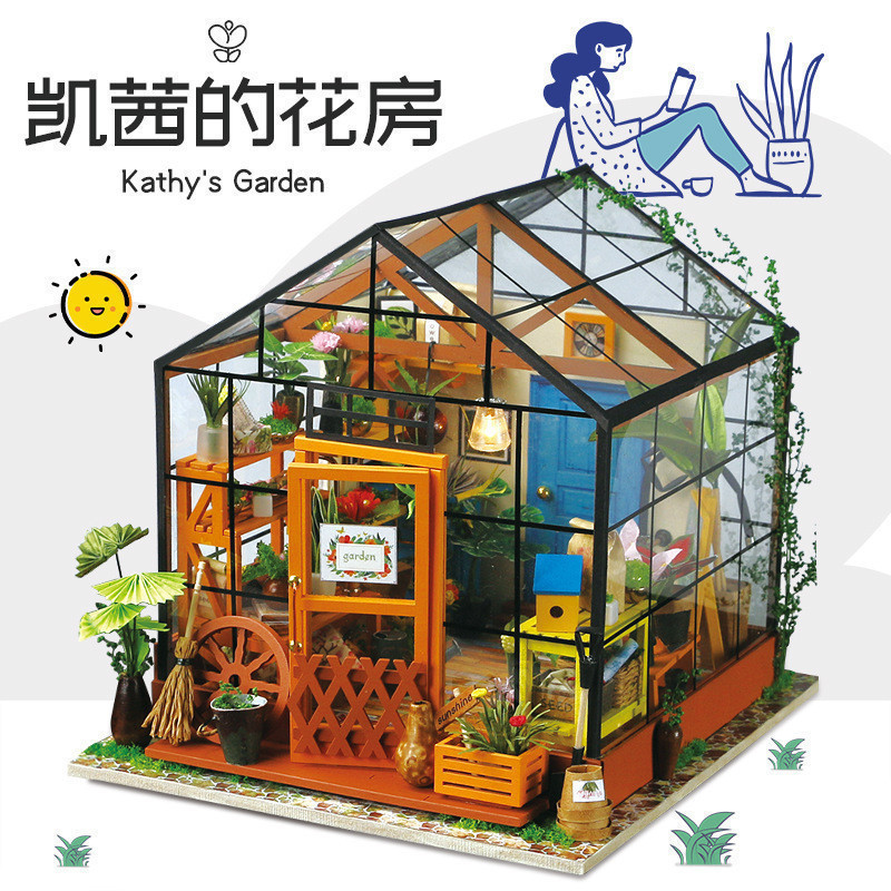 Casa de Bonecas DIY Lezhi Player com Móveis, Kit de Casa de Bonecas em Miniatura para Adultos