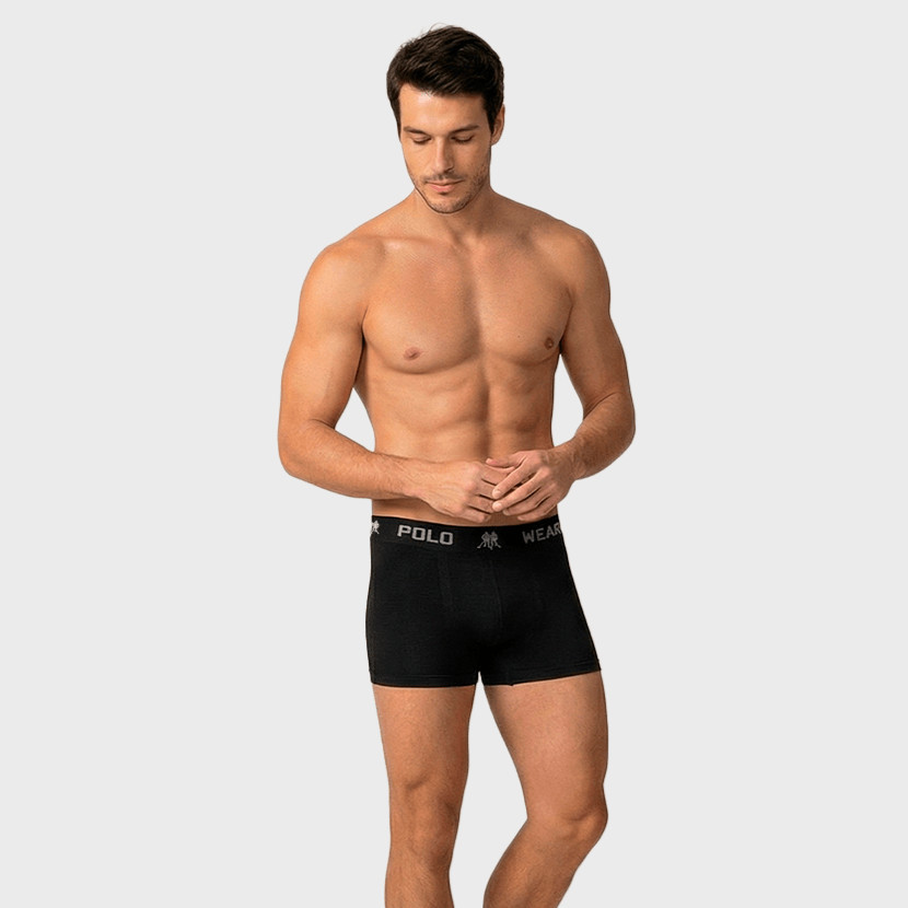Kit 6 Cuecas Boxer Polo Wear Basic Microfibra
