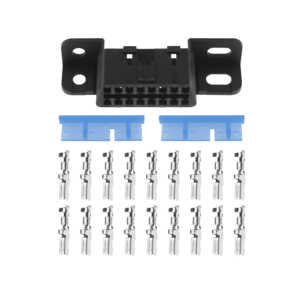 Conector Obd2 Femea Aberto para Adaptação com 16 Terminais e Suporte Pinos femea