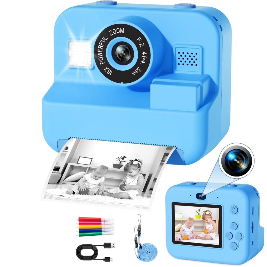 Câmera Impressão Instantânea Para Crianças Digital Infantil 1080HP