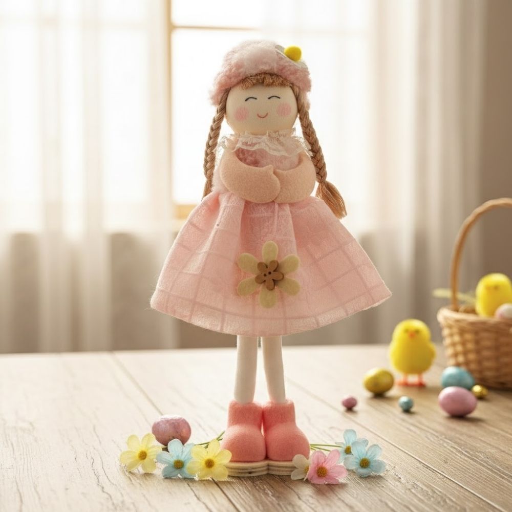 Enfeite Decorativo de Páscoa - Menina com Touca de Coelho Branca - 7x27x5,5cm - 1 unidade - Rizzo em Oferta na Shopee