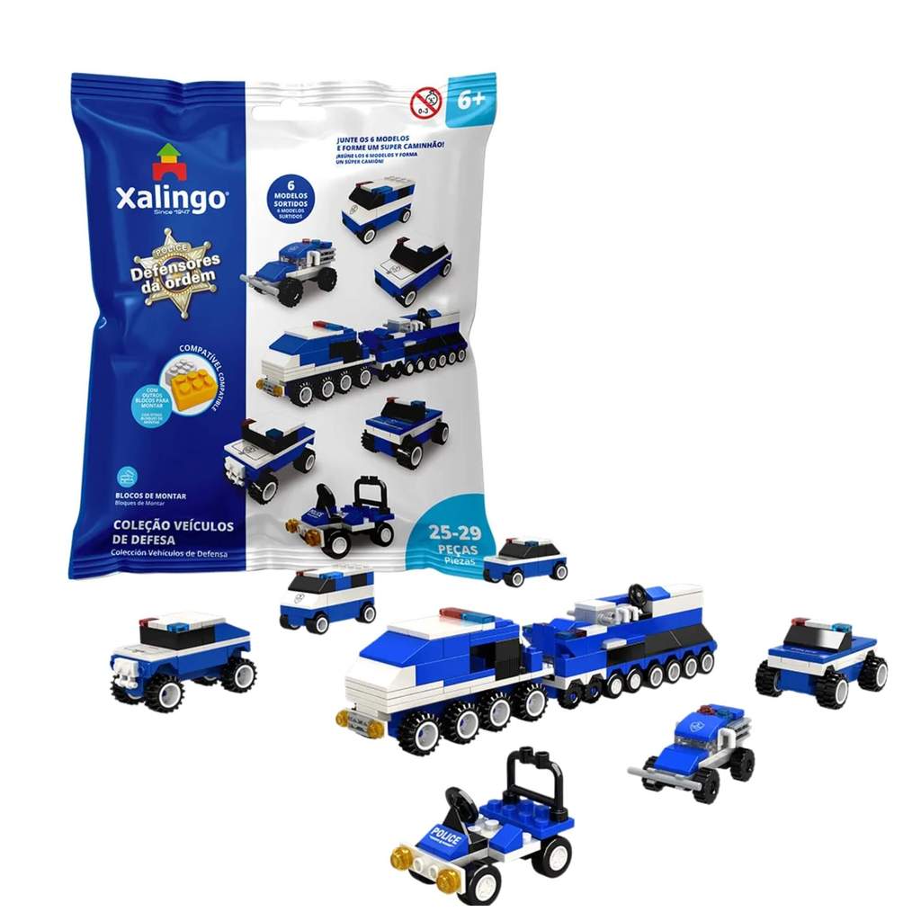Brinquedo Infantil Blocos de Montar Defensores da Ordem 25/29 Peças Unidade Xalingo - 14987 em Oferta na Shopee