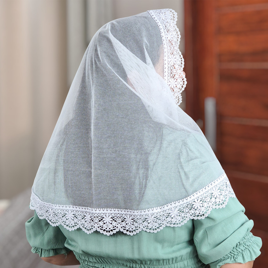 Véu Ccb Congregação Cristã Renda Guipir Média (mod. Núbia) em Oferta na Shopee