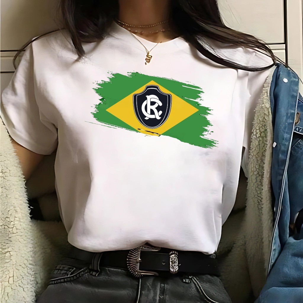 Camisa Do Remo Feminina Blusa Bandeira Brasil