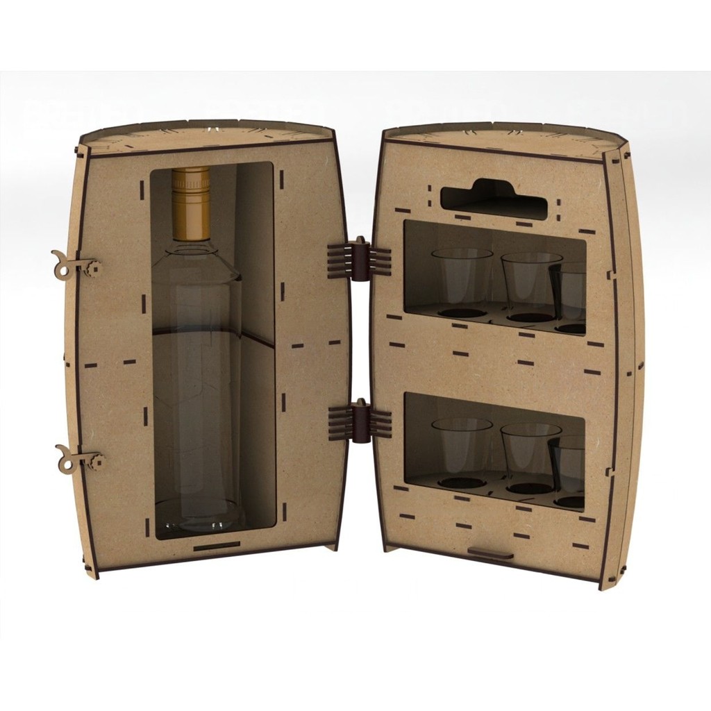 Adega Barril Porta Cachaça em MDF