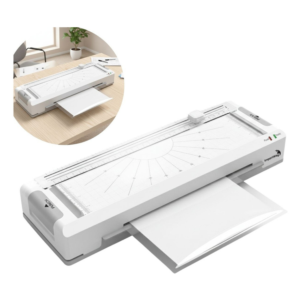 Plastificadora Laminadora Refiladora A4 270W 127V Dupla Função Para Documentos Escritório em Oferta na Shopee