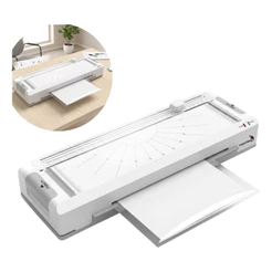 Plastificadora Laminadora Refiladora A4 270W 127V Dupla Função Para Documentos Escritório