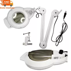 Lupa Luminária Articulável 120 Leds de Mesa Para micropigmentação Estética Profissional Manicure