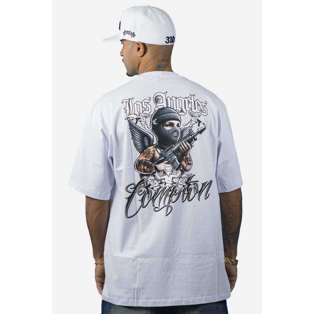 Camiseta Compton Oversized Thug Angel Branca