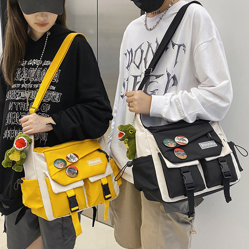 Bolsa Crossbody Estilo Japonês – De Ombro Mensageiro Unissex De Grande Capacidade Para Estudantes E Viagens em Oferta na Shopee