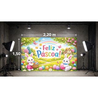 Fundo PASCOA Painel em Tecido Tamanho 2,20 Larg x 1,50 Alt em Oferta na Shopee