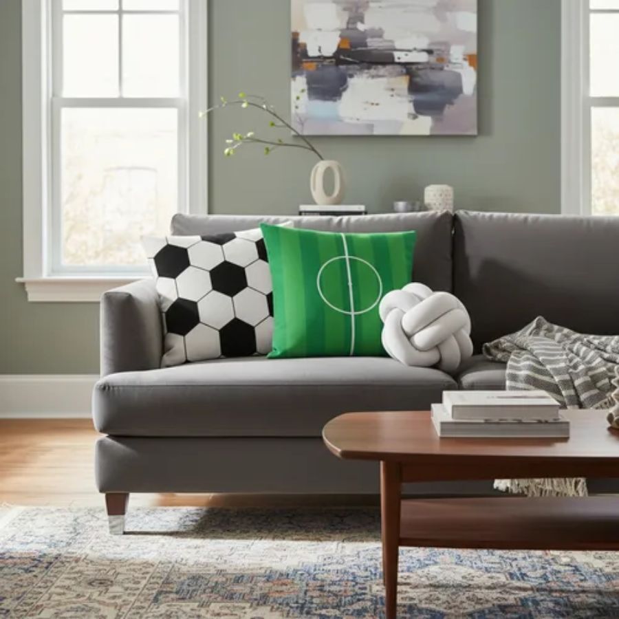 Kit 02 Capas De Almofada 42cm x 42cm Decorativa Lindas  Luxo Mais 01 Almofada Nozinho Preto Futebol em Oferta na Shopee