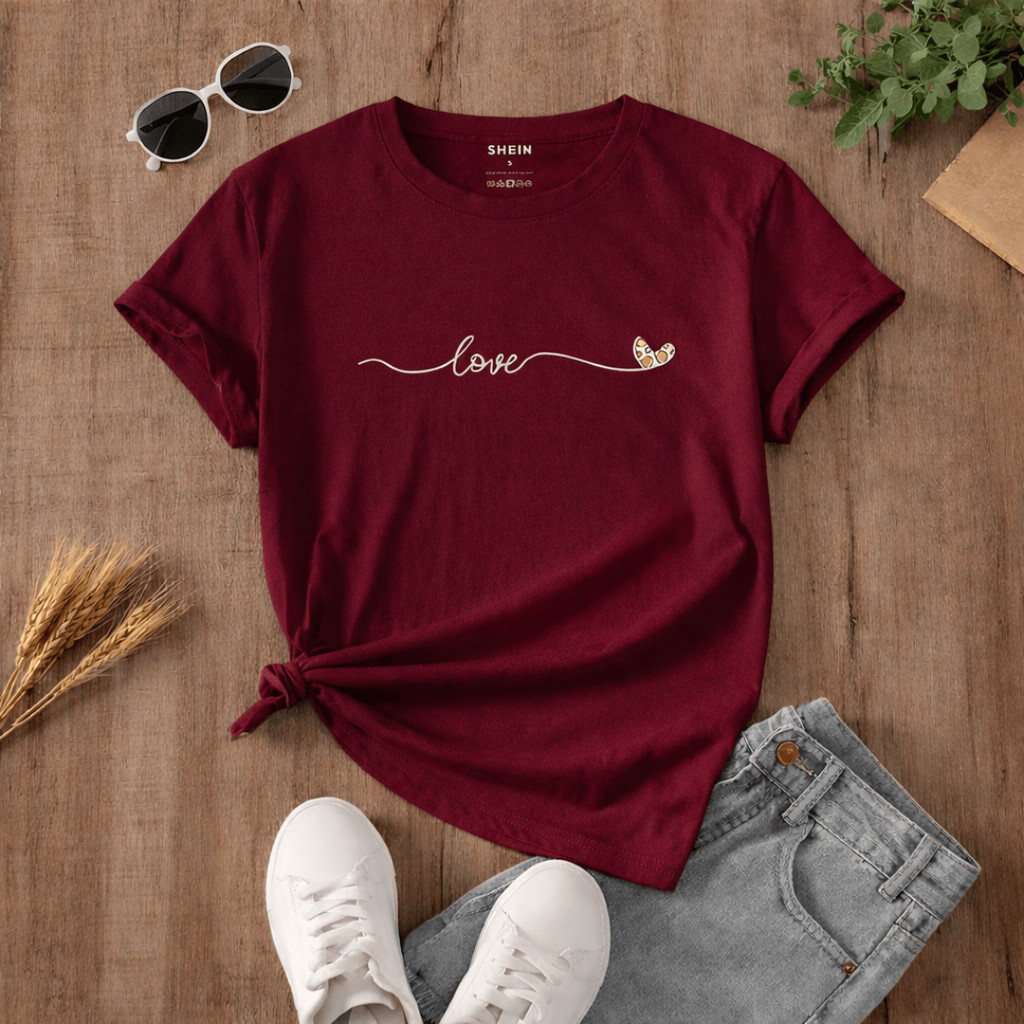 Camiseta Infantil - Juvenil Para Meninas -  Camiseta Feminina Blusinha Para Meninas Coração