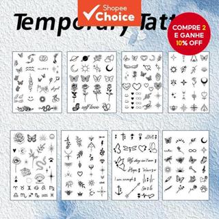 Mini Padrão Temp Tatuagem Conjunto À Prova D'água 15 Dias Arte Corporal Falsa Realista Para Mãos E Pernas em Oferta na Shopee