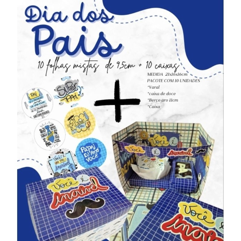 10 caixas box vc é incrível azul+10 papel arroz 9,5cm misto