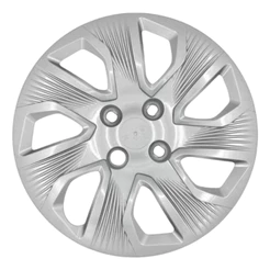 01 Calota Carlota Grid Fiat Grand Siena 2014 2015 Roda Aro 14 Prata Emblemas