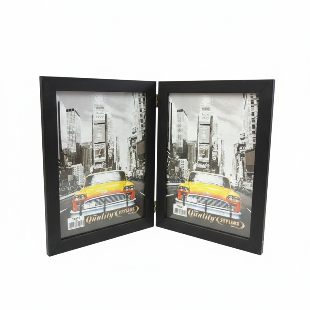 Porta Retrato Duplo Vertical 15x21 Moldura Madeira Premium em Oferta na Shopee