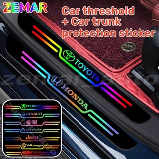 Kit 4 Peças Soleira Holográfica Adesivo Universal Automotivo Proteção Anti Risco Autocolante Premium em Oferta na Shopee