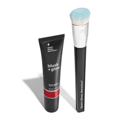 Combo Blush Líquido Vermelho Lichiali 15 ml + Pincel Super Denso