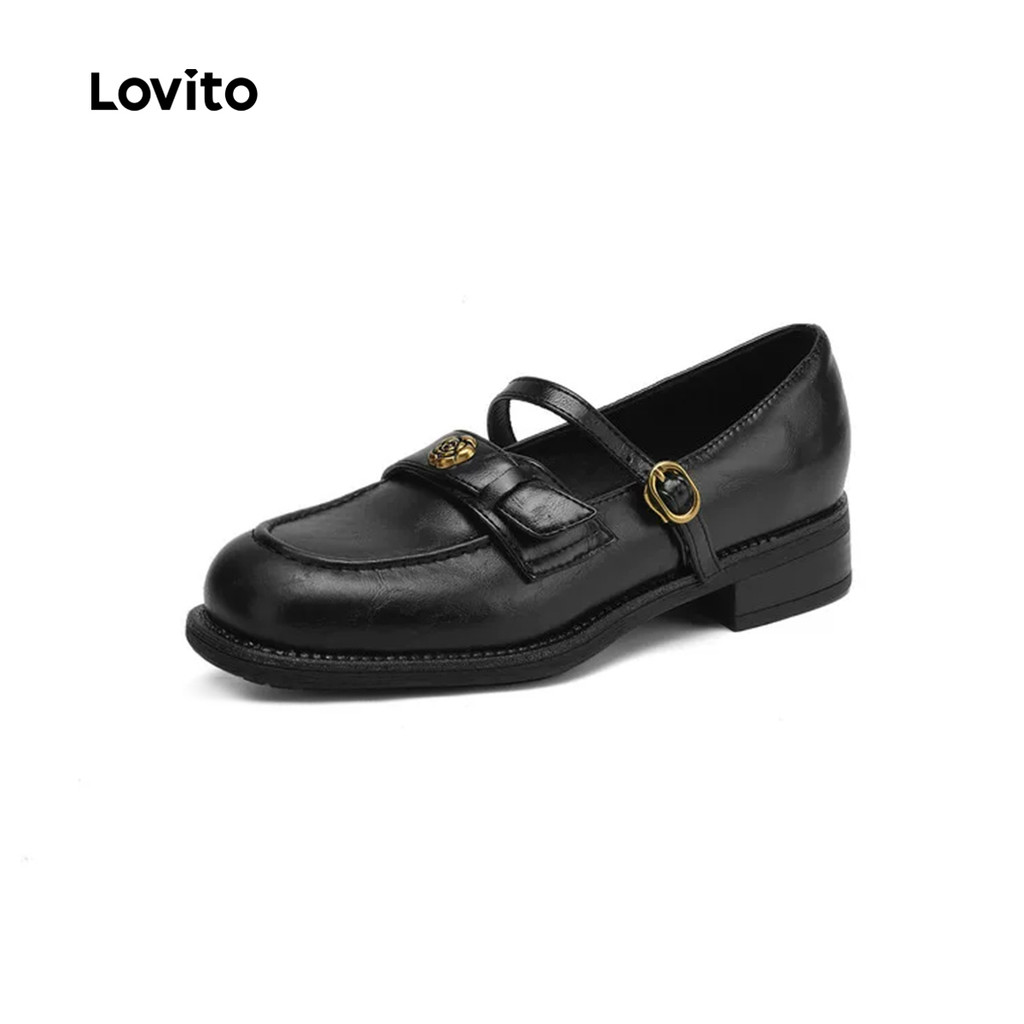 Lovito  Sapatos de Barco Casuais Simples para Mulheres LFA109005 em Oferta na Shopee