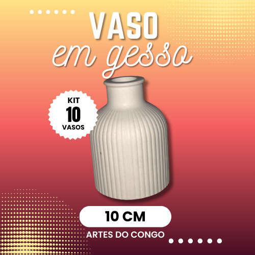 Kit 10 vasos de gesso cru - centro de mesa - decoração - casamento - festa - batizado