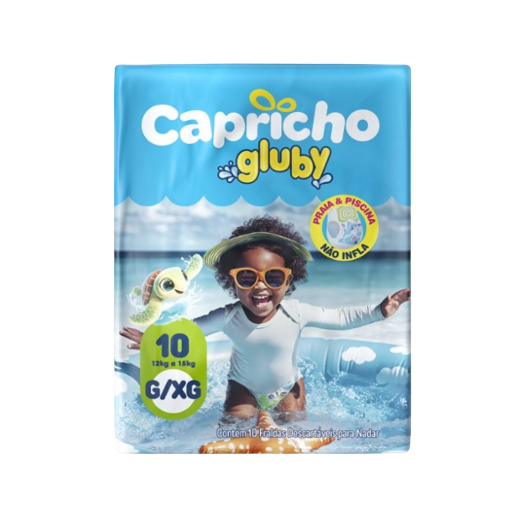Fralda Capricho Piscina Gluby  G/XG 10UN em Oferta na Shopee