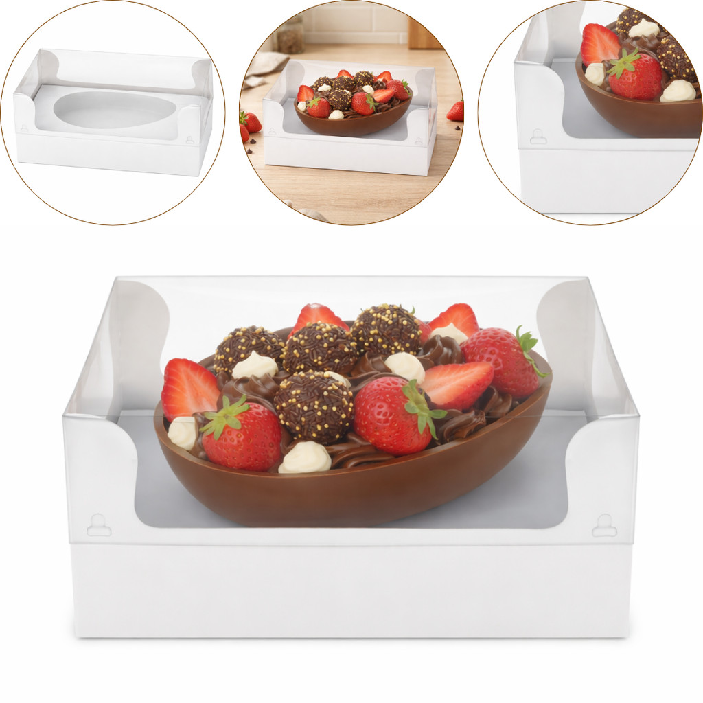 10 CAIXA P/ OVO PÁSCOA  AJUSTÁVEL 150/250G BRANCA 532-01  (KX) PÁSCOA 2026 em Oferta na Shopee