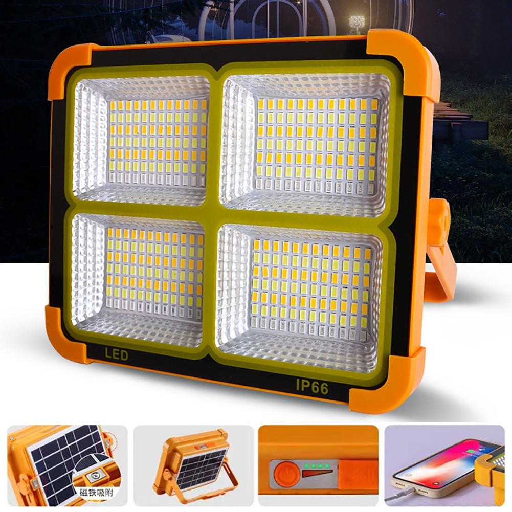 500w Refletor Solar LED Recarregável Iluminação De Emergência Acampamento Ao Ar Livre Luz Portátil